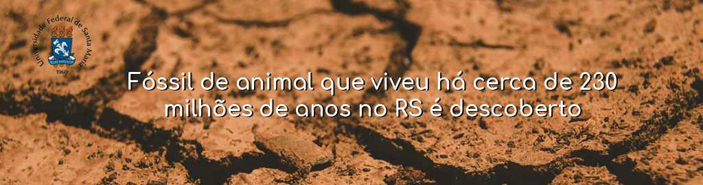 Banner com o seguinte texto "Fóssil de animal que viveu há 230 milhões de anos é descoberto"
