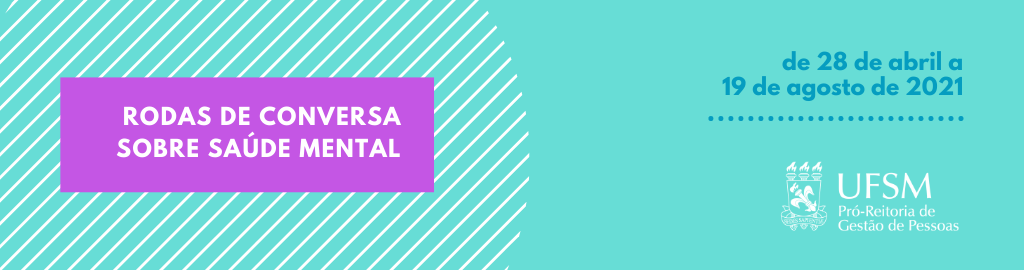 Banner azul claro e lilás com texto Rosa de Conversas sobre Saúde Mental