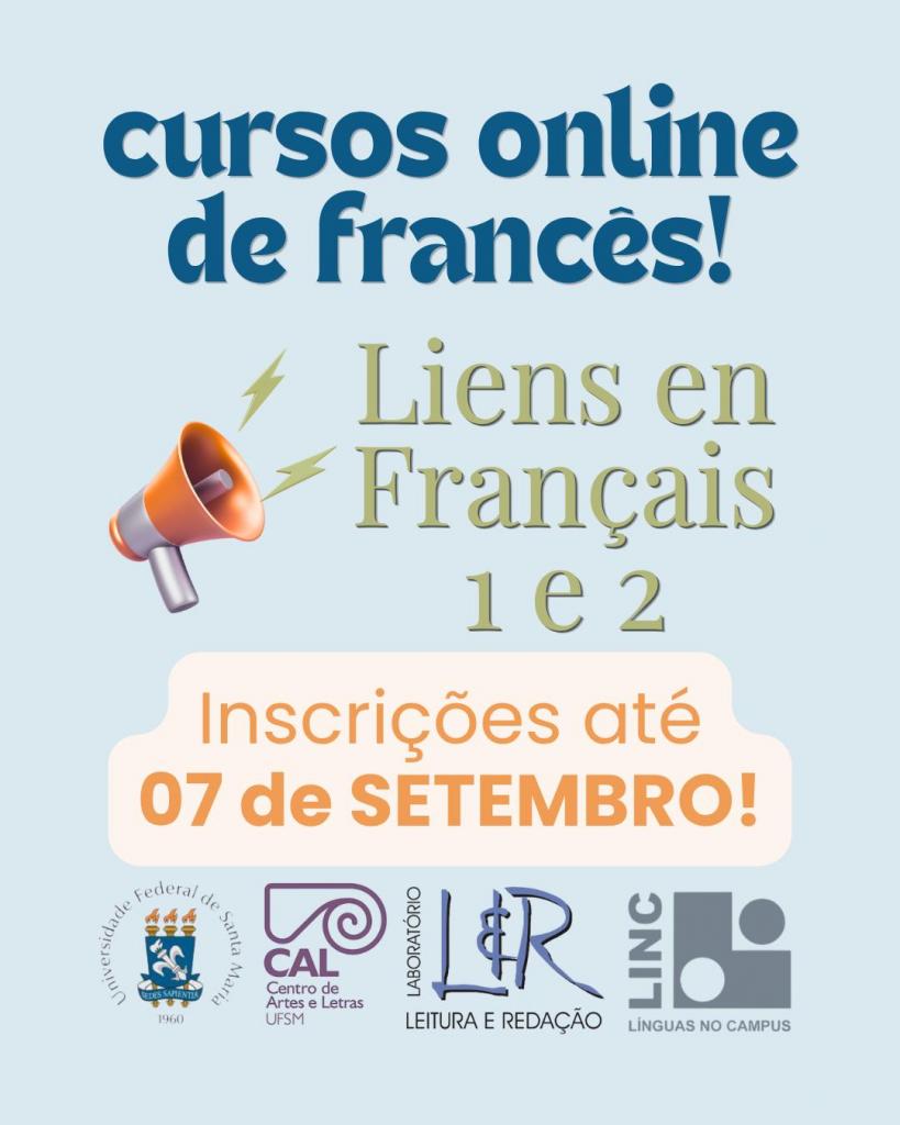 Cartaz de divulgação dos cursos.