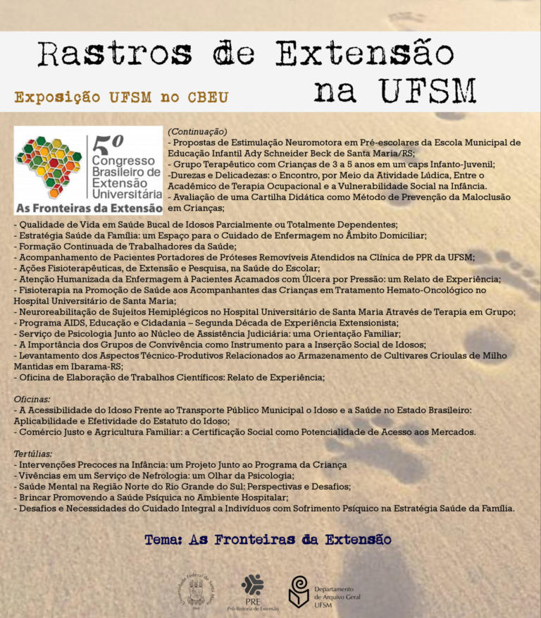 Exposição UFSM no Congresso Brasileiro de Extensão Universitária (CBEU)