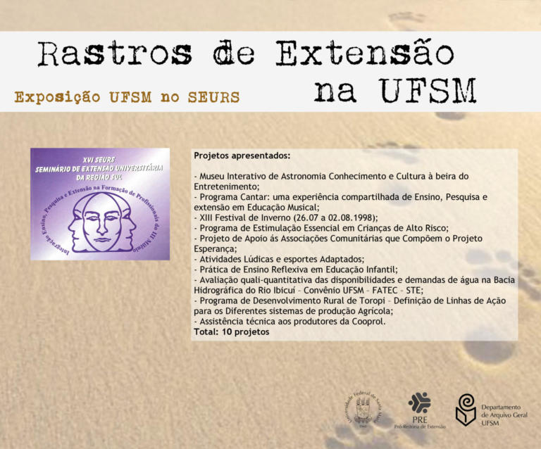 Exposição UFSM no Seminário de Extensão Universitária da Região Sul (SEURS)