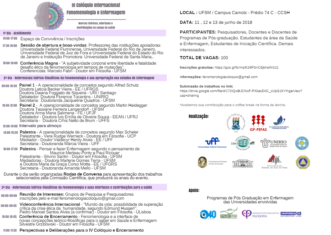Programacao Coloquio Fenomenologia 2018
