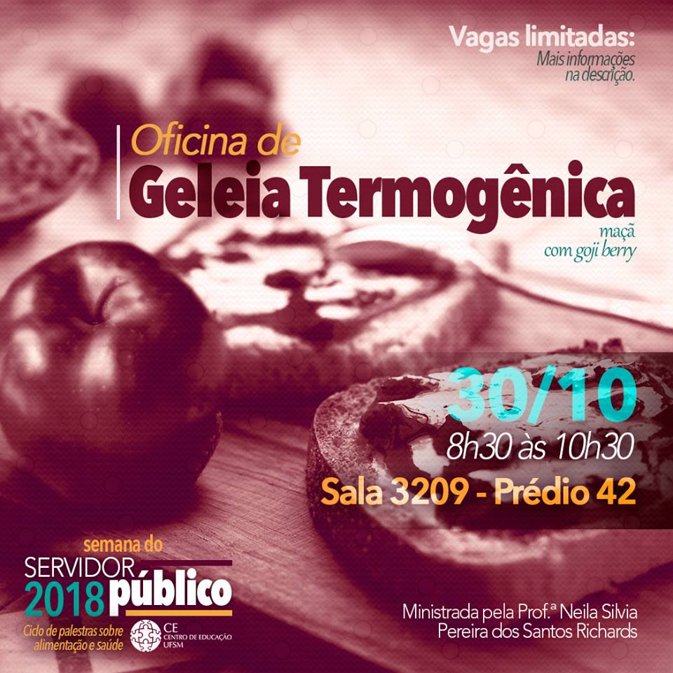 Cartaz de cor avermelhada com as figuras de uma maçã e duas fatias de pão com geleia