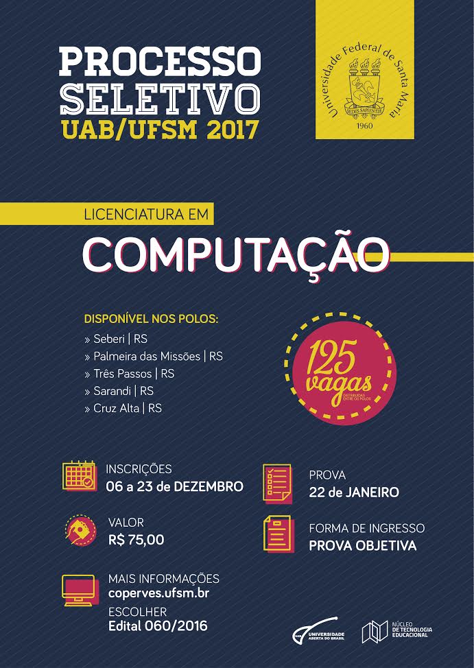 Licenciatura em Computacao - edital de selecao 2017