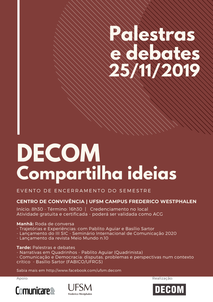 cartaz do evento DECOM Compartilha Ideias