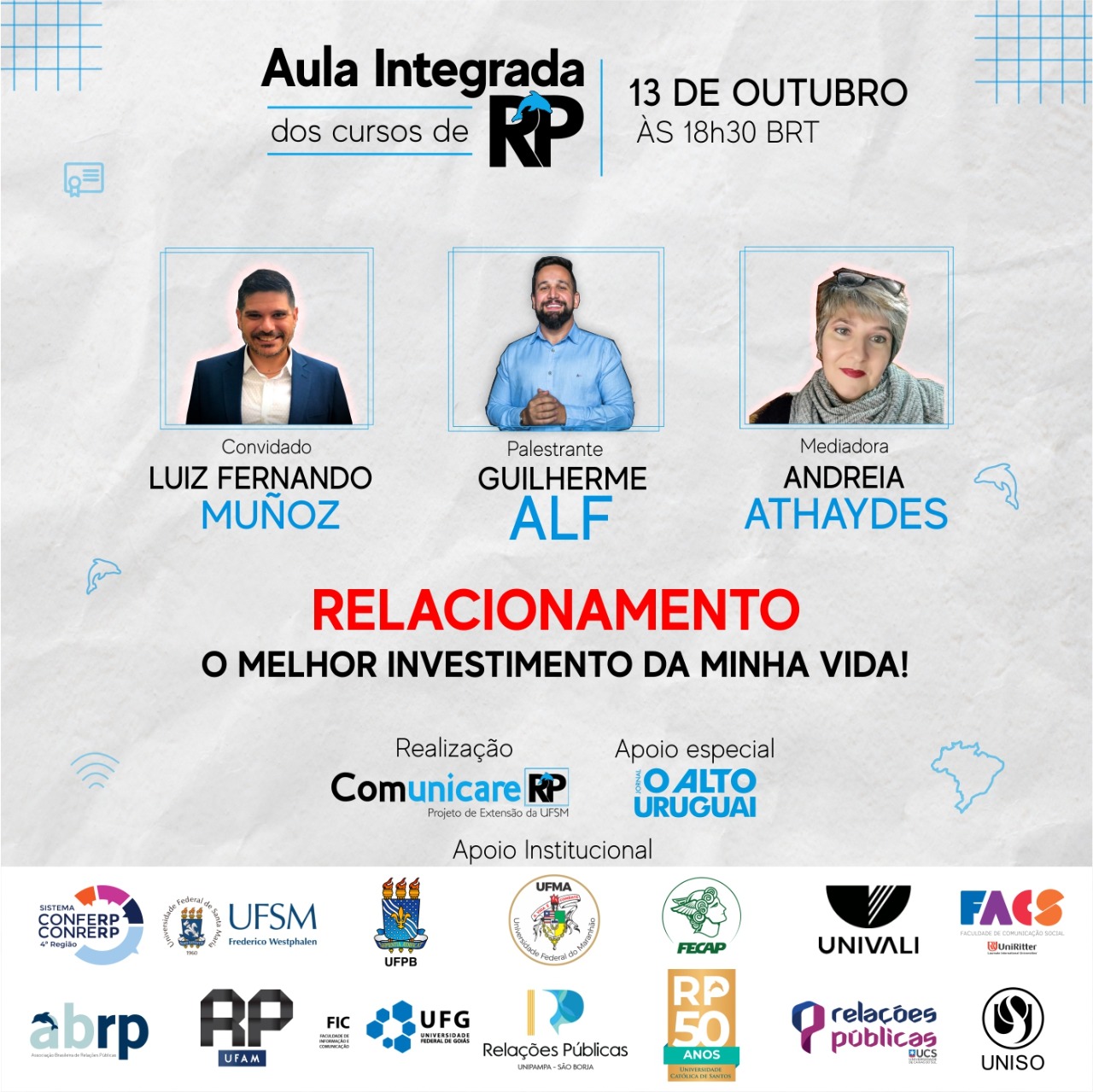 cartaz da Aula Integrada dos Cursos de RP