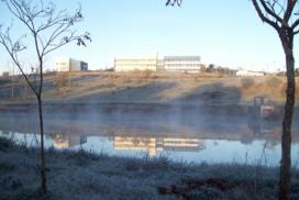 Amanhecer gelado no CESNORS da UFSM.