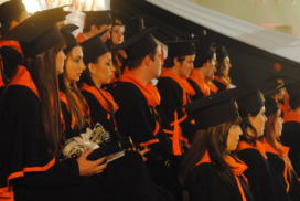 Formatura solene da primeira turma do Curso de Jornalismo do CESNORS da UFSM.