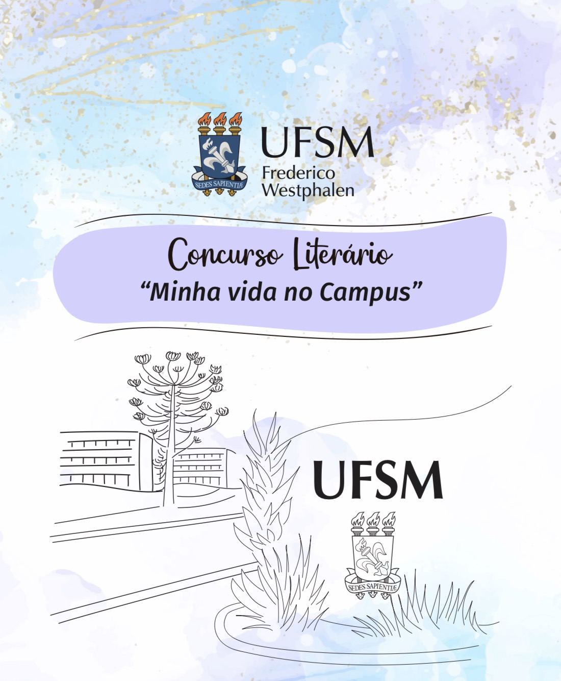 Capa do e-book do Concurso Literário "Minha vida no Campus" da UFSM/FW