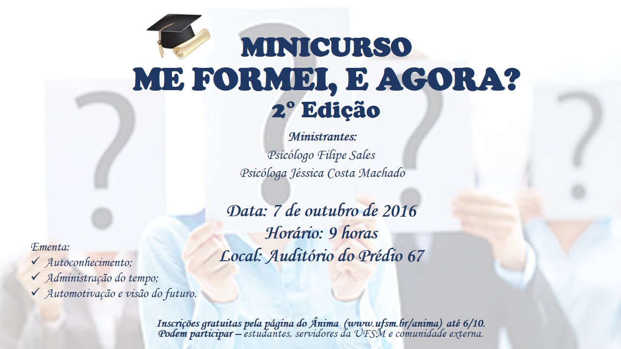 Cartaz me formei e agora