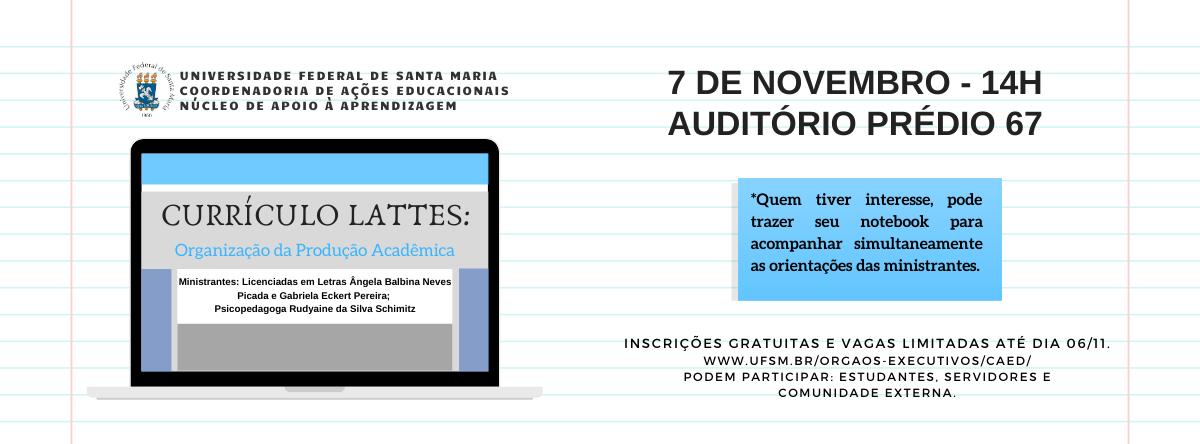 Curso “Currículo Lattes: organização da produção acadêmica