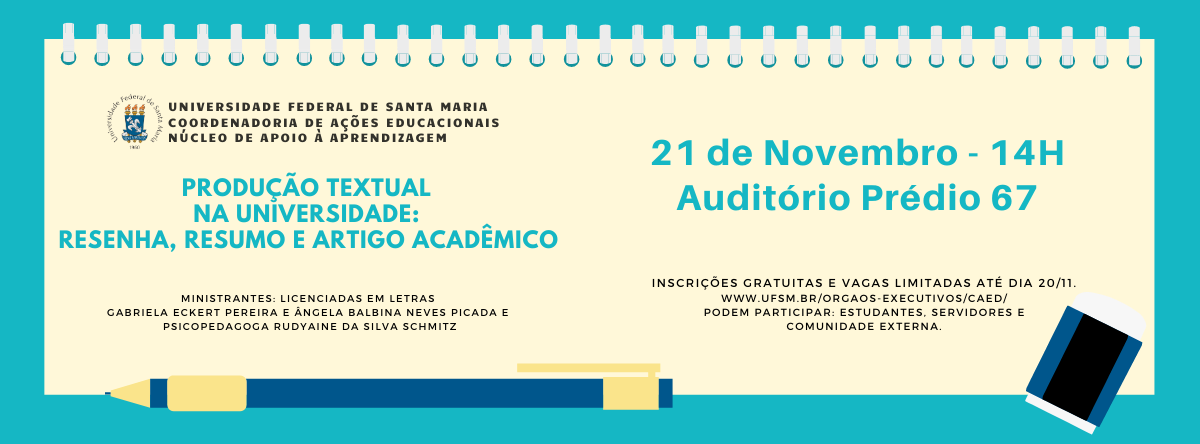 Curso “Produção textual na universidade: resenha, resumo e artigo acadêmico