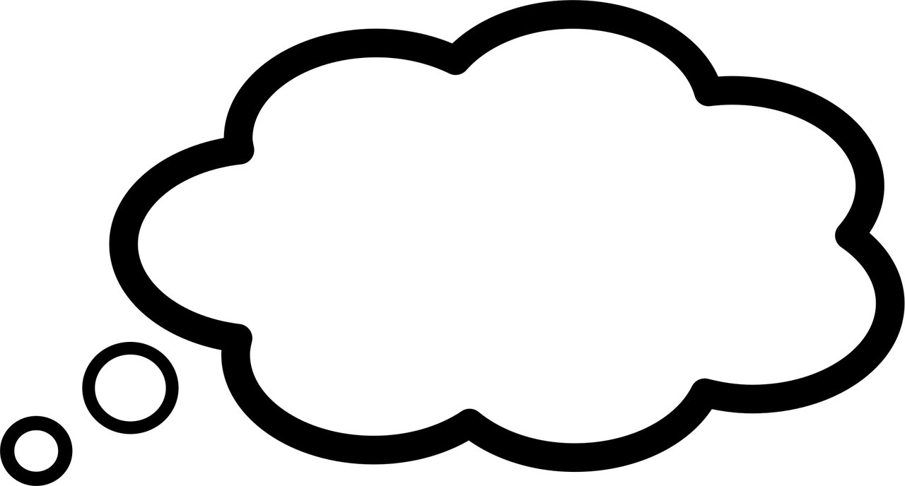 Descrição da imagem: Ilustração de uma nuvem branca com contorno preto.