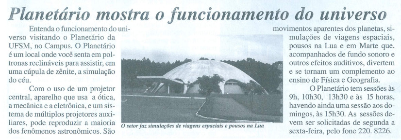 Notícia Jornal UFSM p. 07 de outubro de 1999