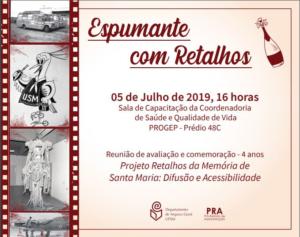 Convite aniversário 4 anos Projeto Retalhos