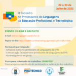 III Encontro de Professores de Linguagens da Educação Profissional e Tecnológica