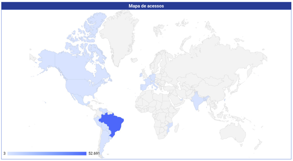 Geolocalização das visualizações de página