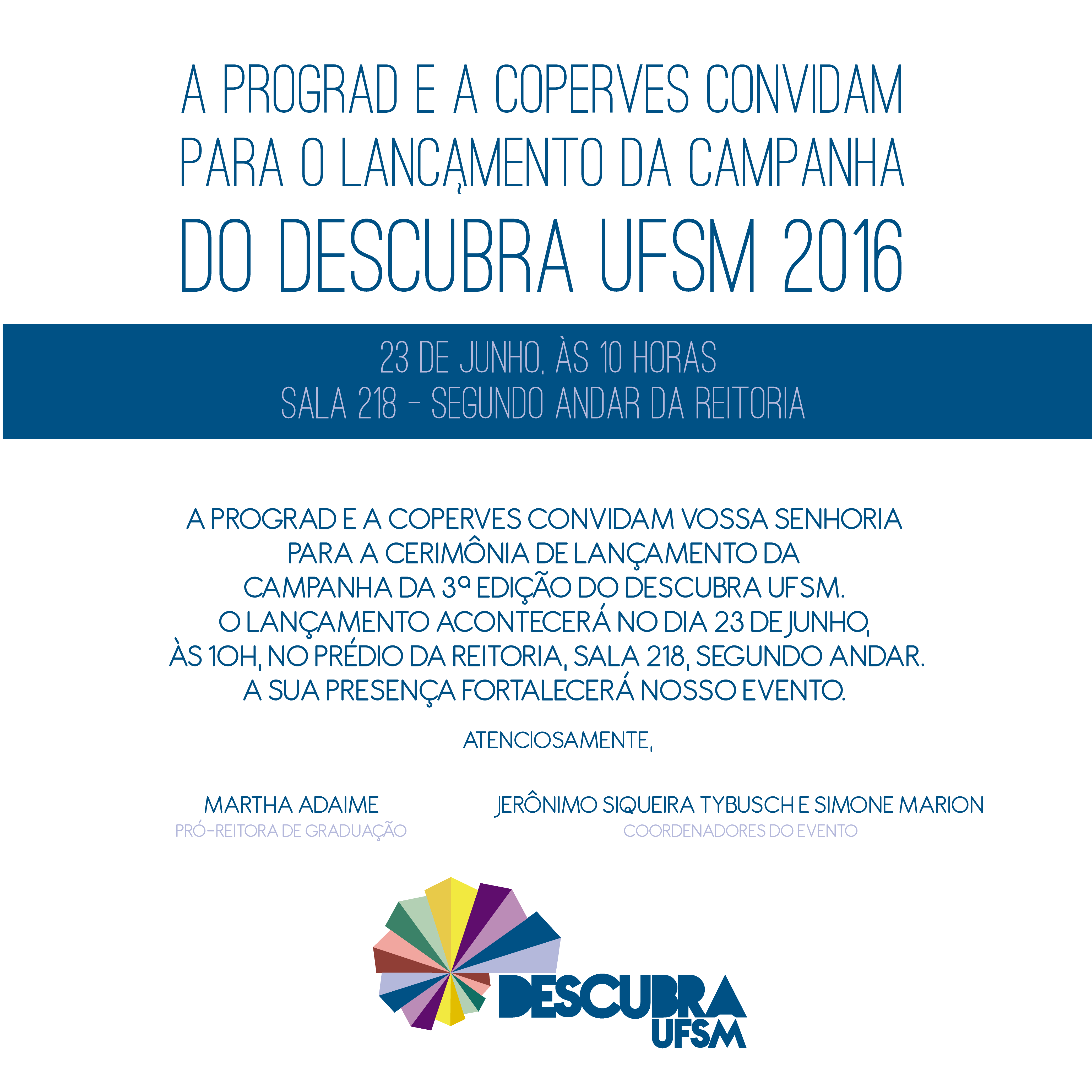 convite lancamento DESCUBRA UFSM