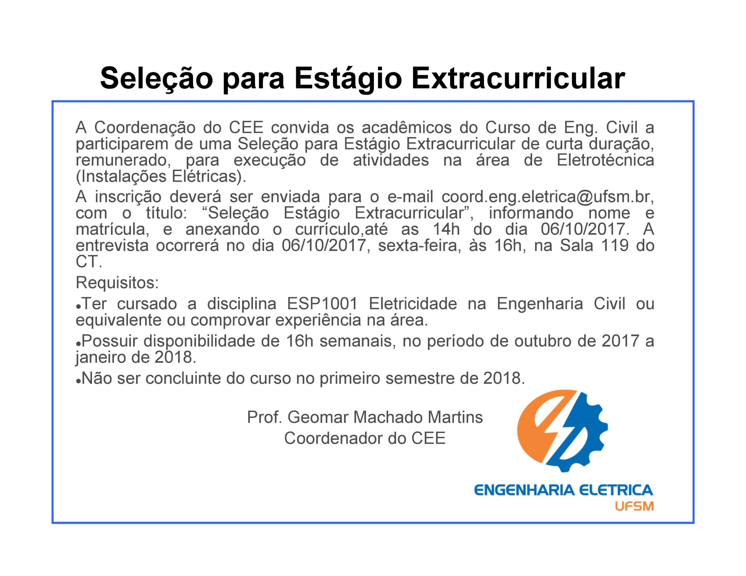 ESTAGIO EXTRA CURRICULAR