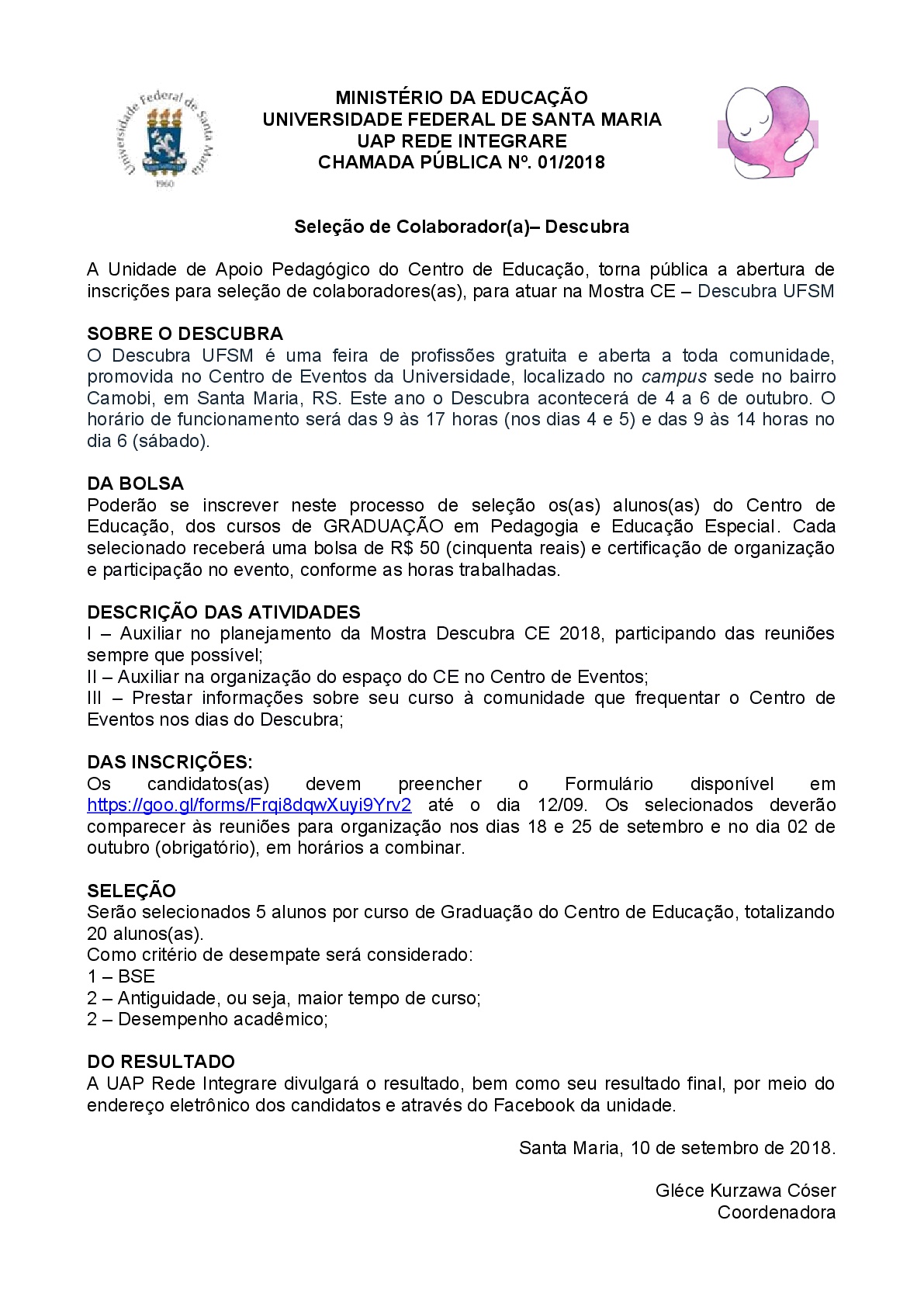 Chamada pública DESCUBRA 001