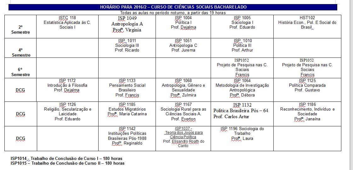 HORÁRIO 2016-2