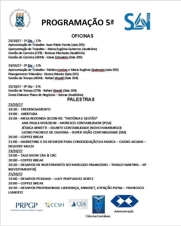 programação sai site