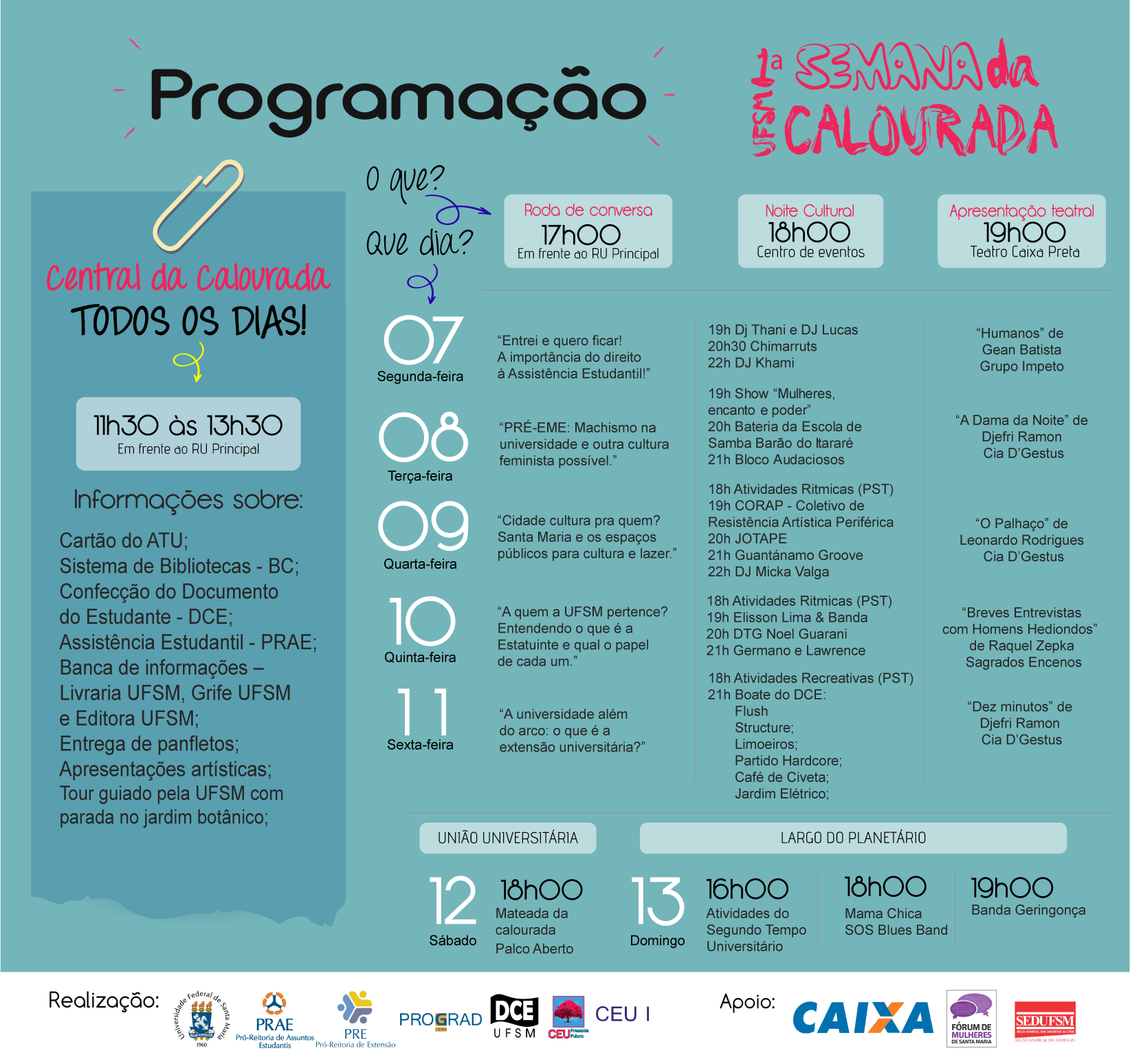 PMSM - Com shows locais e nacionais, Calourada 2023 terá mais de 25  atrações culturais em Santa Maria