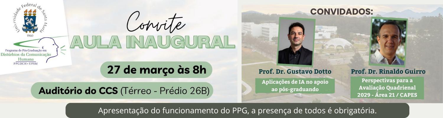 PPGDCH/UFSM promove Aula Inaugural no dia 27 de março