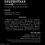 Cartaz da exposição coletiva Orquestrar, realizada na Sala de Exposições Cláudio Carriconde da UFSM, de 10 a 20 de agosto de 2026.