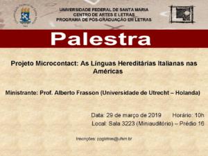 Cartaz - Palestra - Alberto Frasson