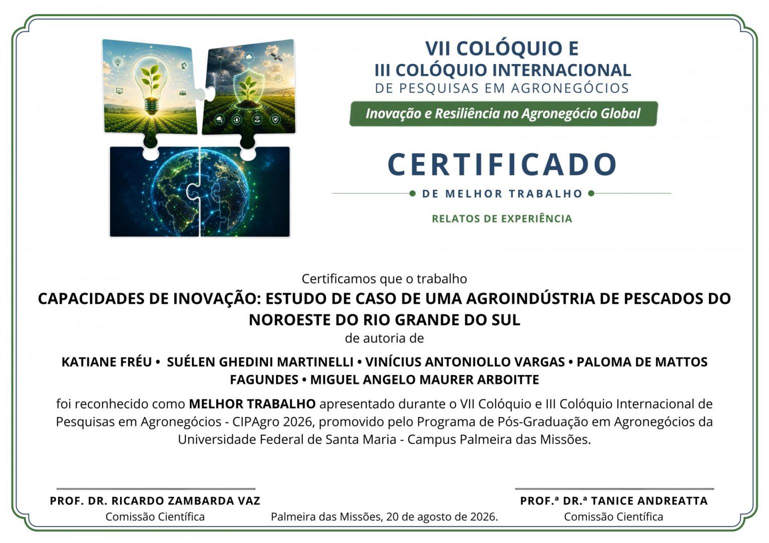 CERTIFICADO MELHOR TRABALHO - 4