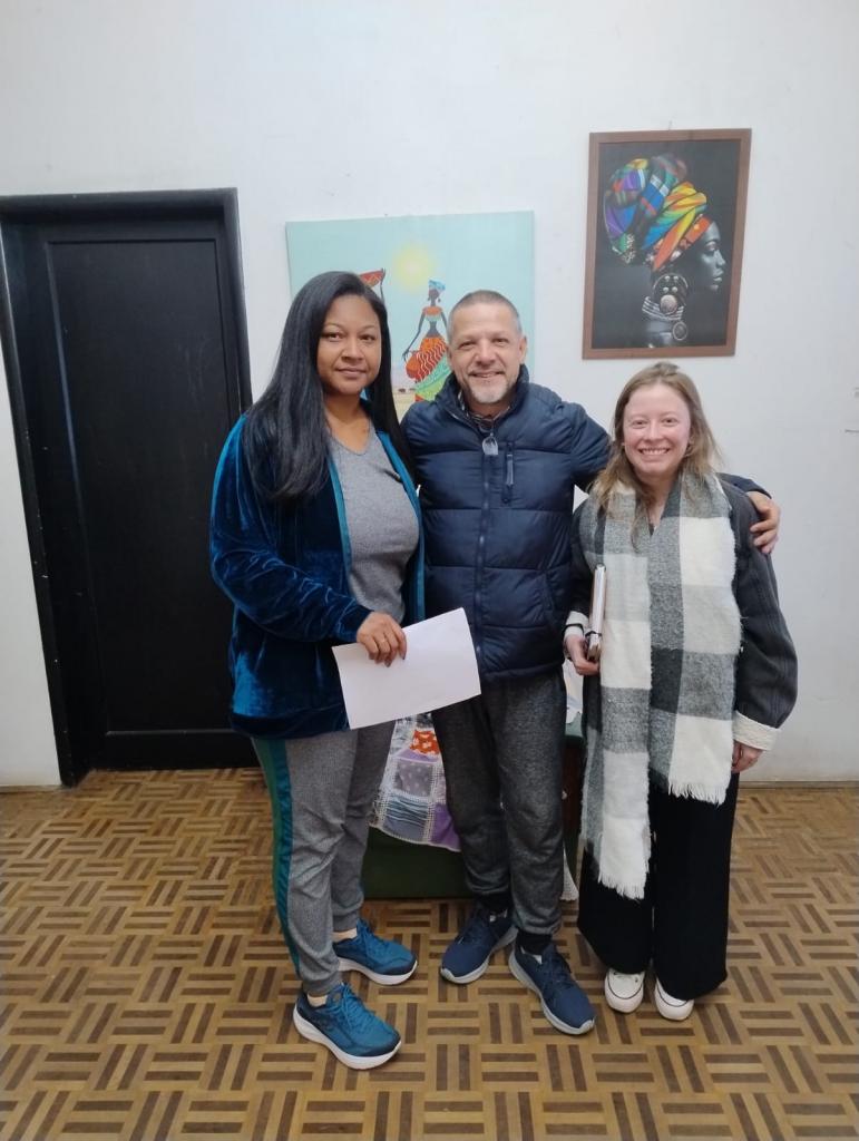 Prof.Zeca, Arquiteta Paola Matos e aluna Daiana Belisário, em reunião sobre a certificação da comunidade Vila Brasília/Silveira Martins (RS), como Quilombo urbano, junto a Fundação Cultural Palmares. (12/07/2025)
