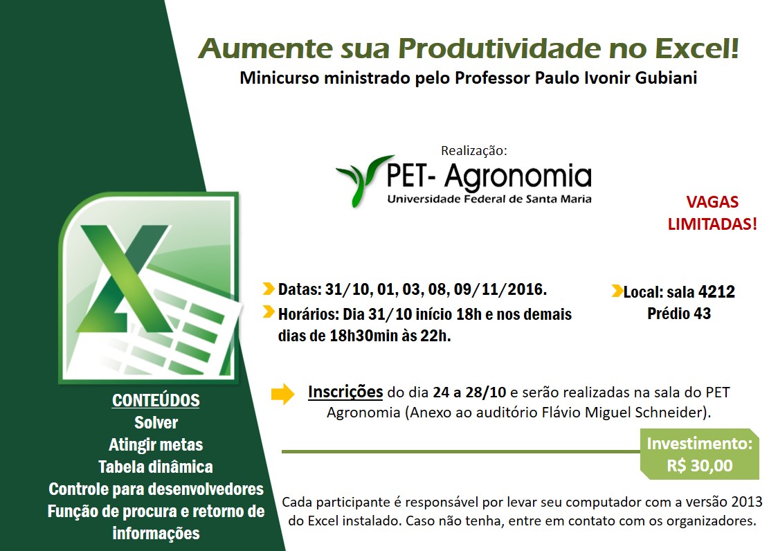 Minicurso excel ARTE II sem 2