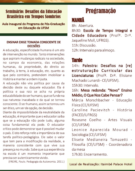 programacao do evento