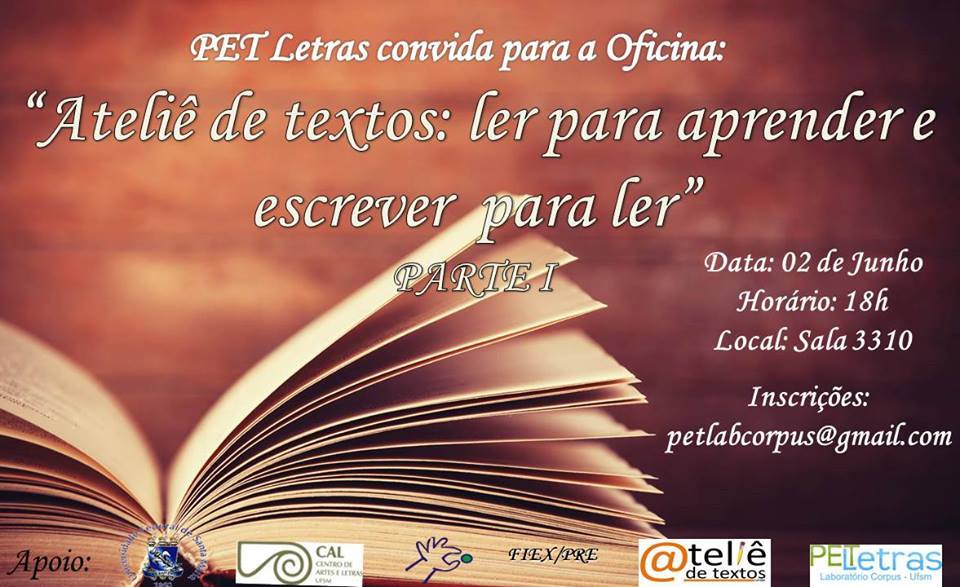 Cartaz oficina no Pet Letras