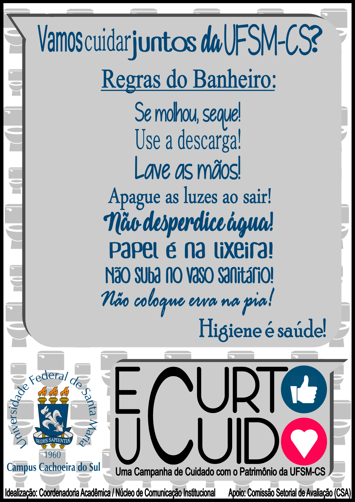 Campanha eu curto eu cuido - Banheiro